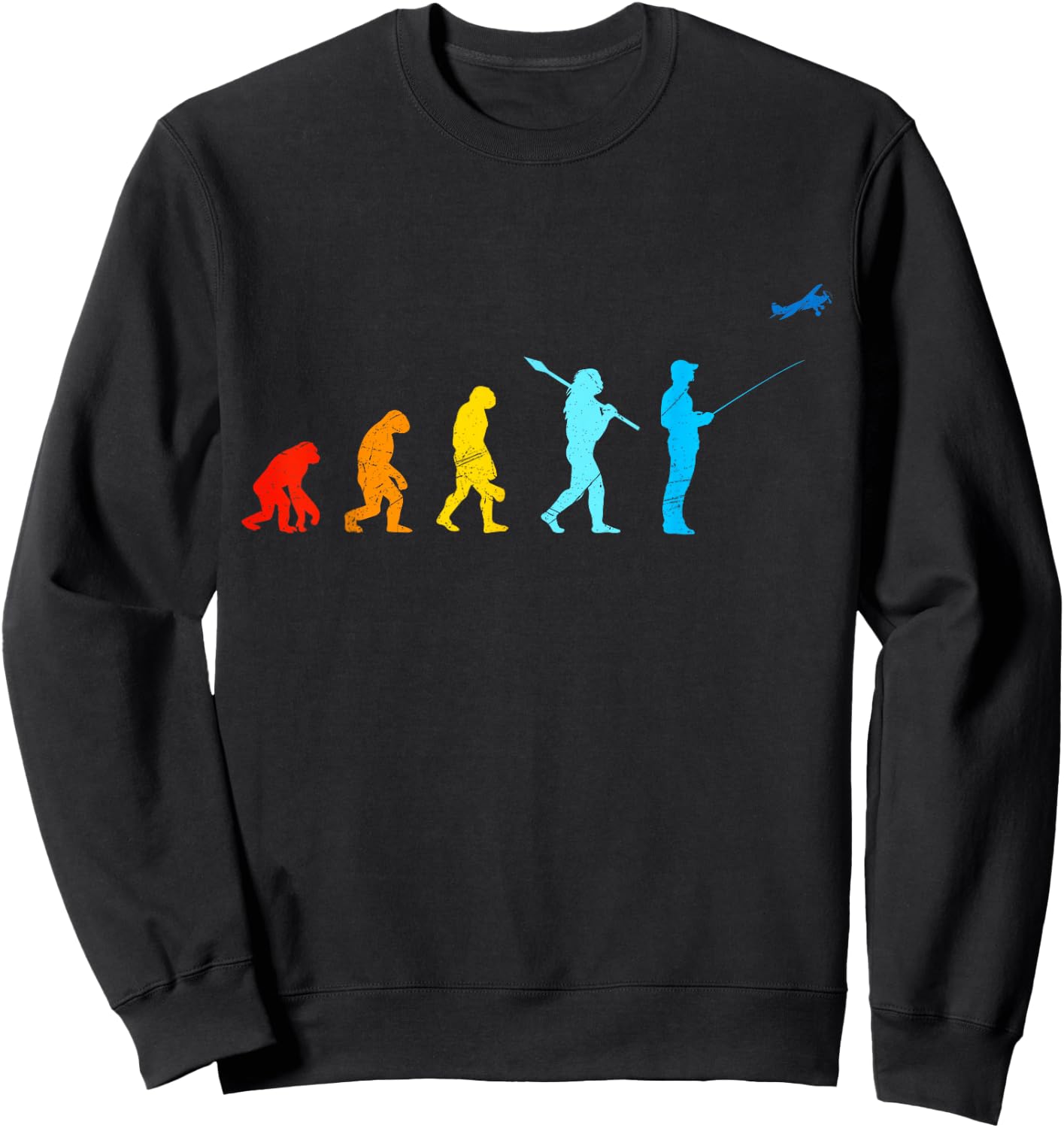 Model flyer evolution monkey human Model airplane RC Pilot Sweatshirt - Sweatshirt | Black