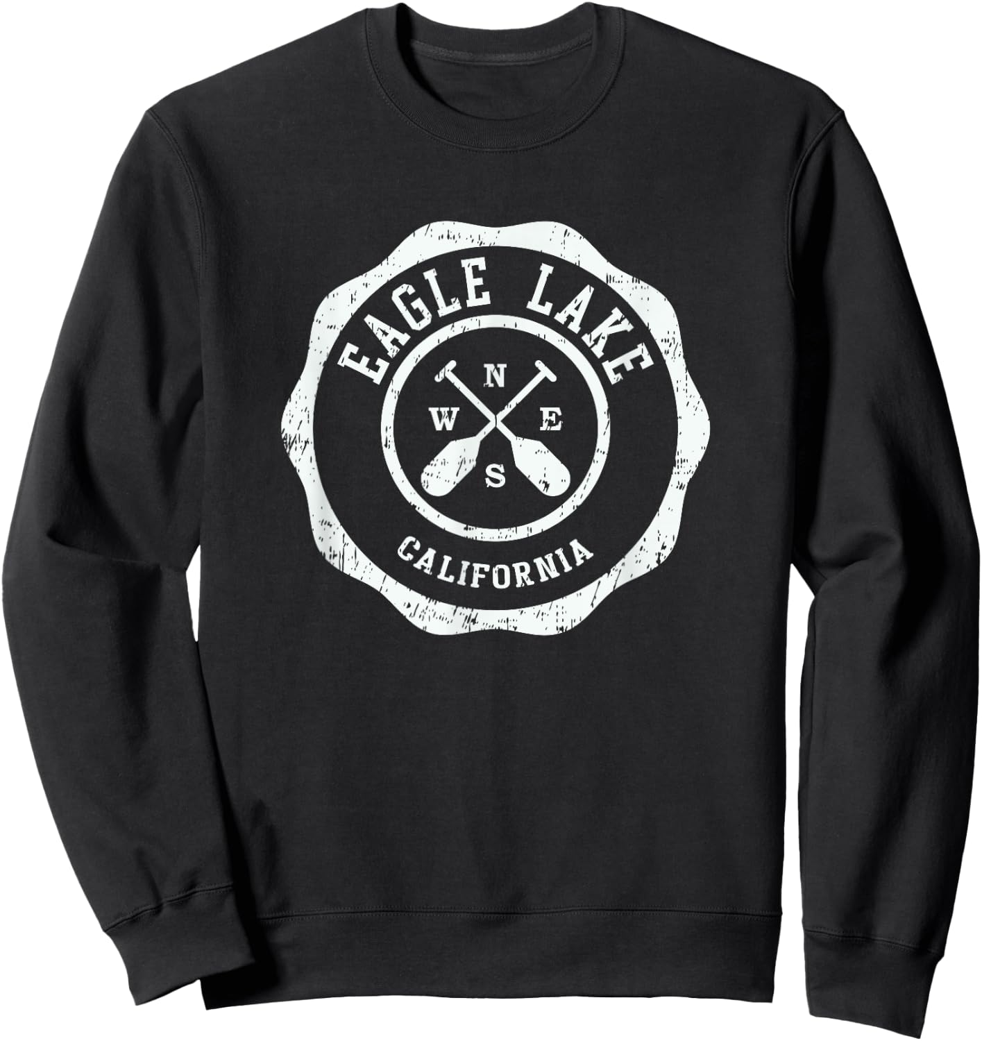 Vintage Eagle Lake California Sweatshirt - Sweatshirt | Black