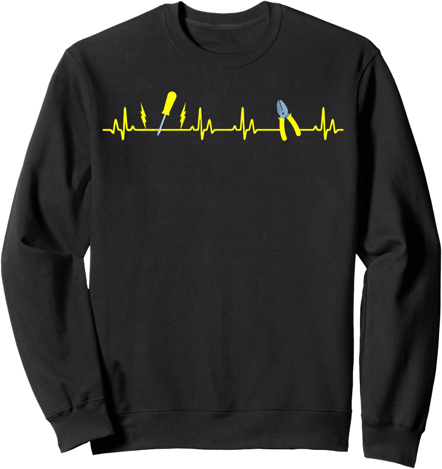 Heartbeat Design for Electrician Sweatshirt - Sweatshirt | Black