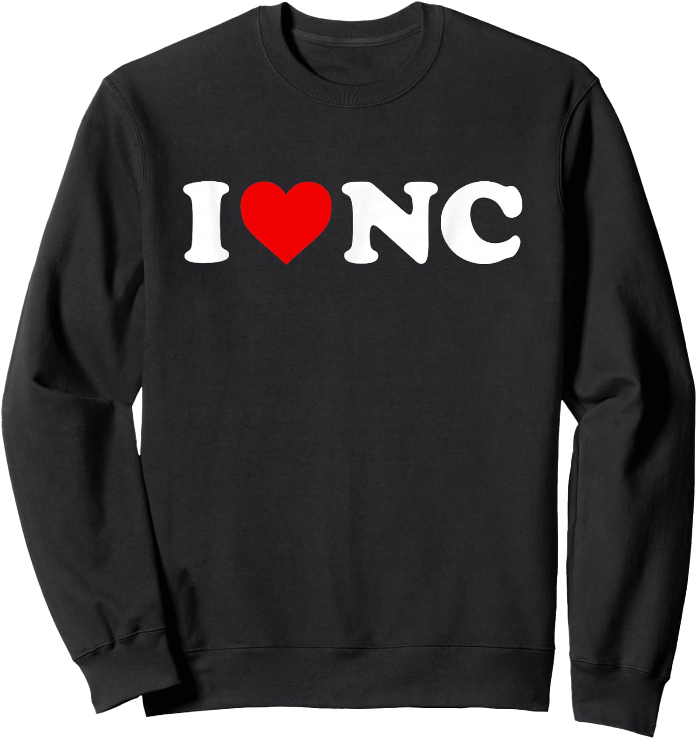 I Love NC Heart North Carolina Sweatshirt - Sweatshirt | Black