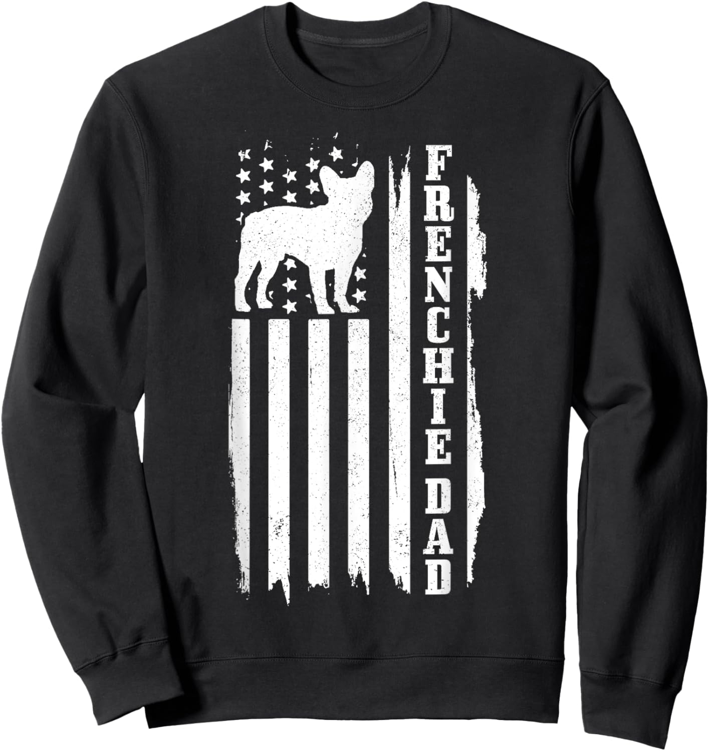 French Bulldog American Flag Frenchie Dog Sweatshirt - Sweatshirt | Black