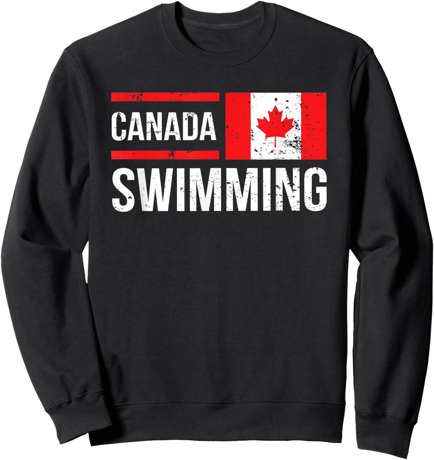 Canada Swim Team Competitive Canadian Flag Sweatshirt - Sweatshirt | Black