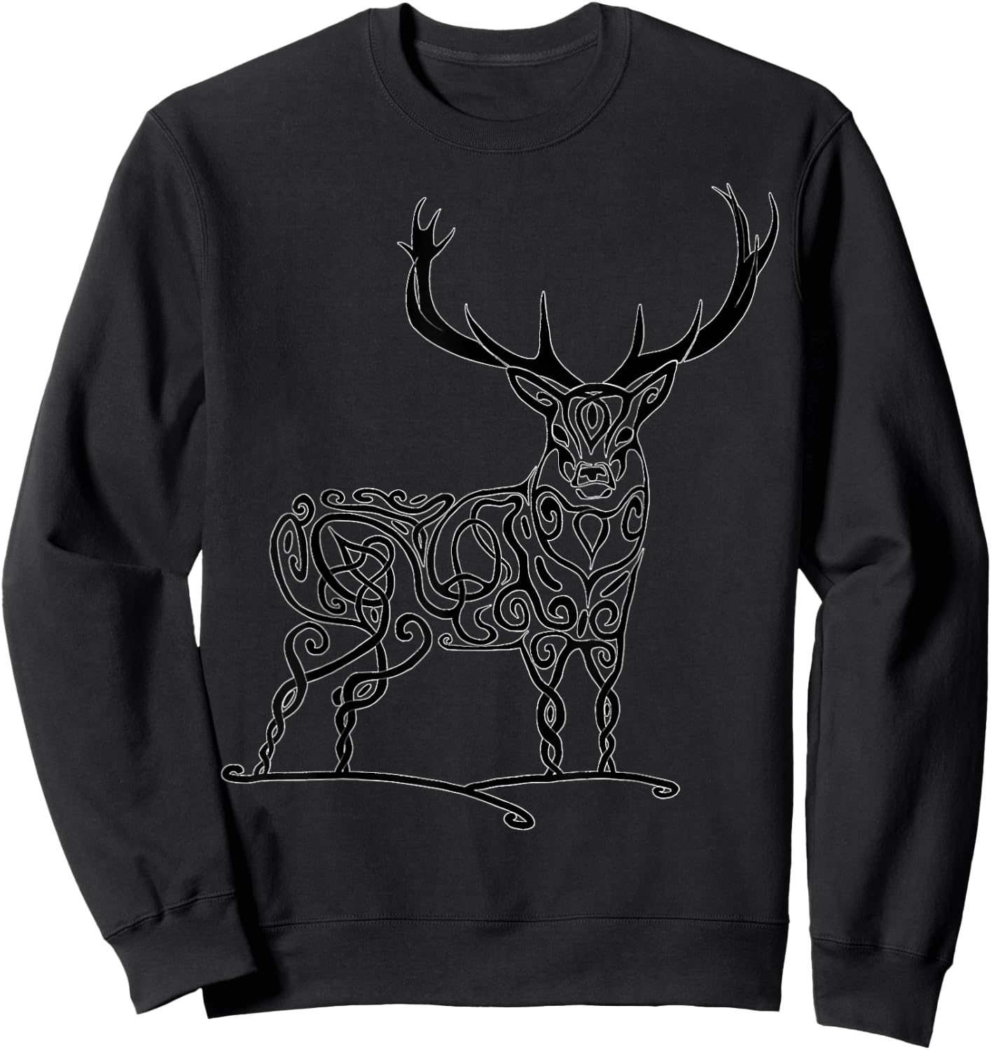 Majestic Tribal Celtic Deer Sweatshirt - Sweatshirt | Black