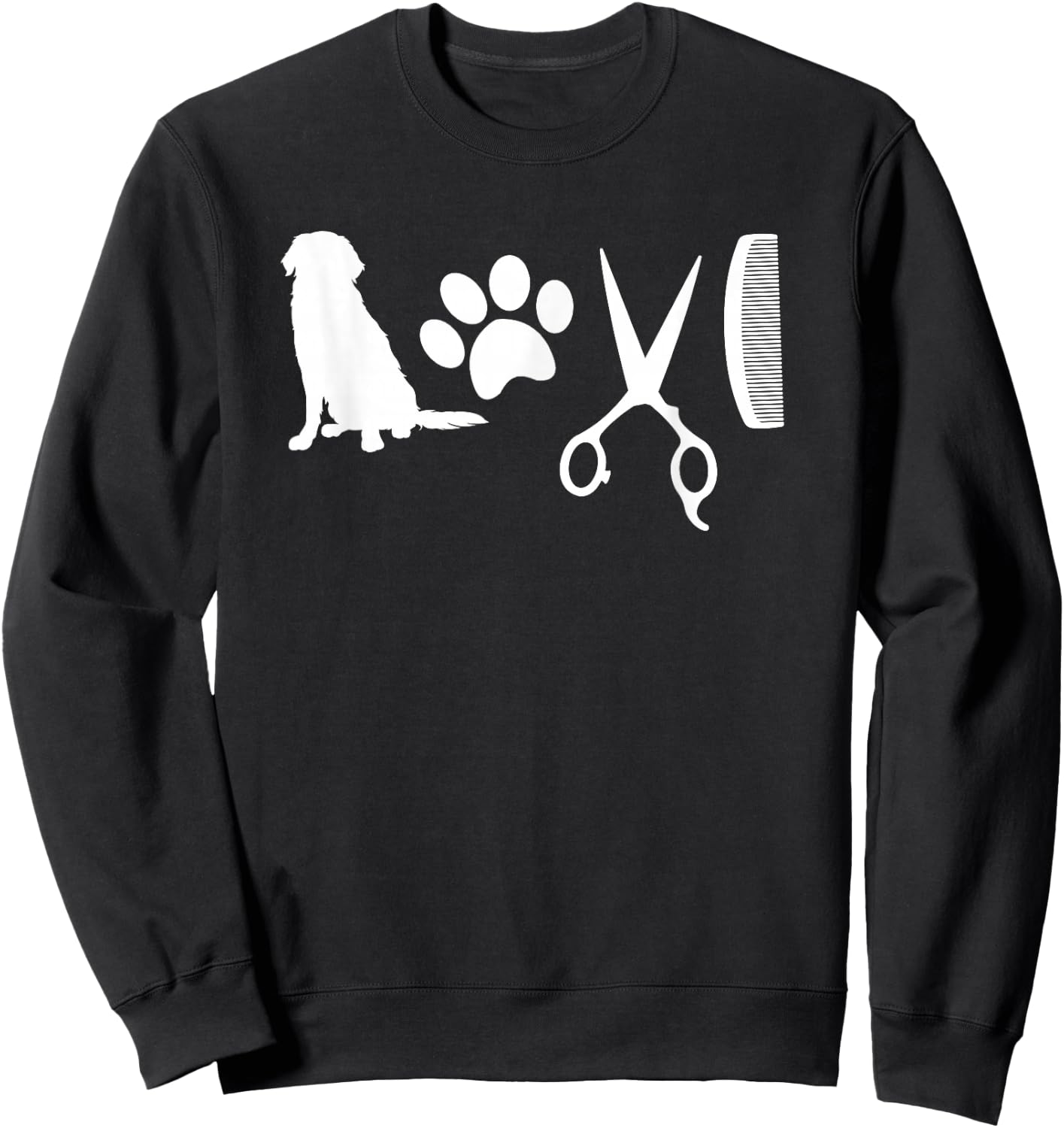 Love Dog Grooming Shirts Men Puppy Groomer Sweatshirt - Sweatshirt | Black