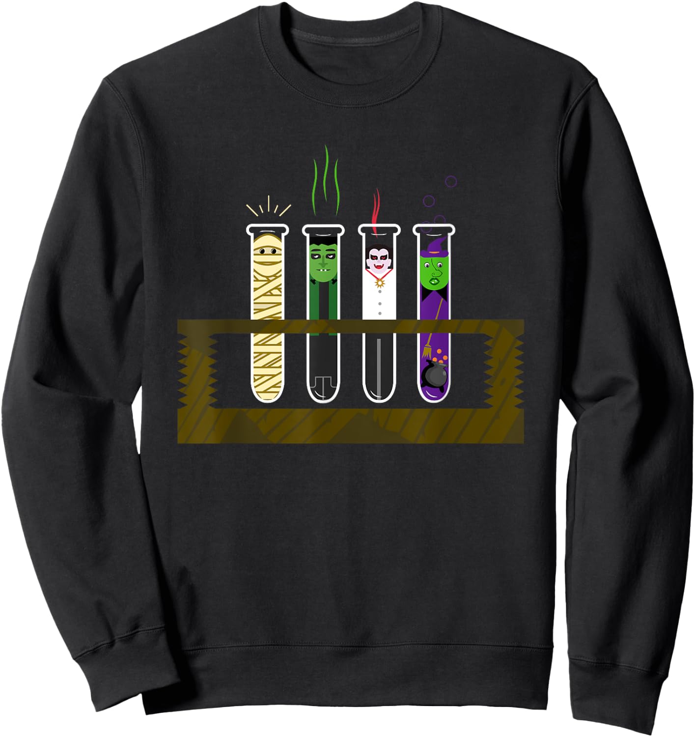 Halloween Funny Mad Scientist Test Tube Shirt Sweatshirt - Sweatshirt | Black