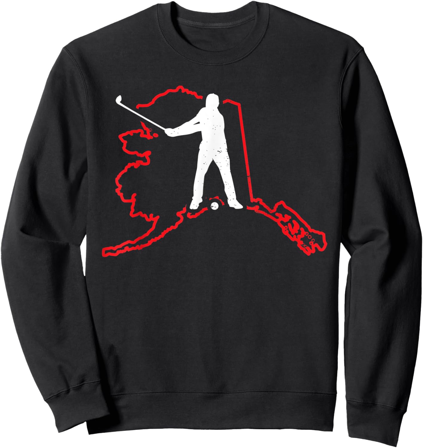 Alaska Golfer Alaska State Map Golf Player Lover Golfing Sweatshirt - Sweatshirt | Black
