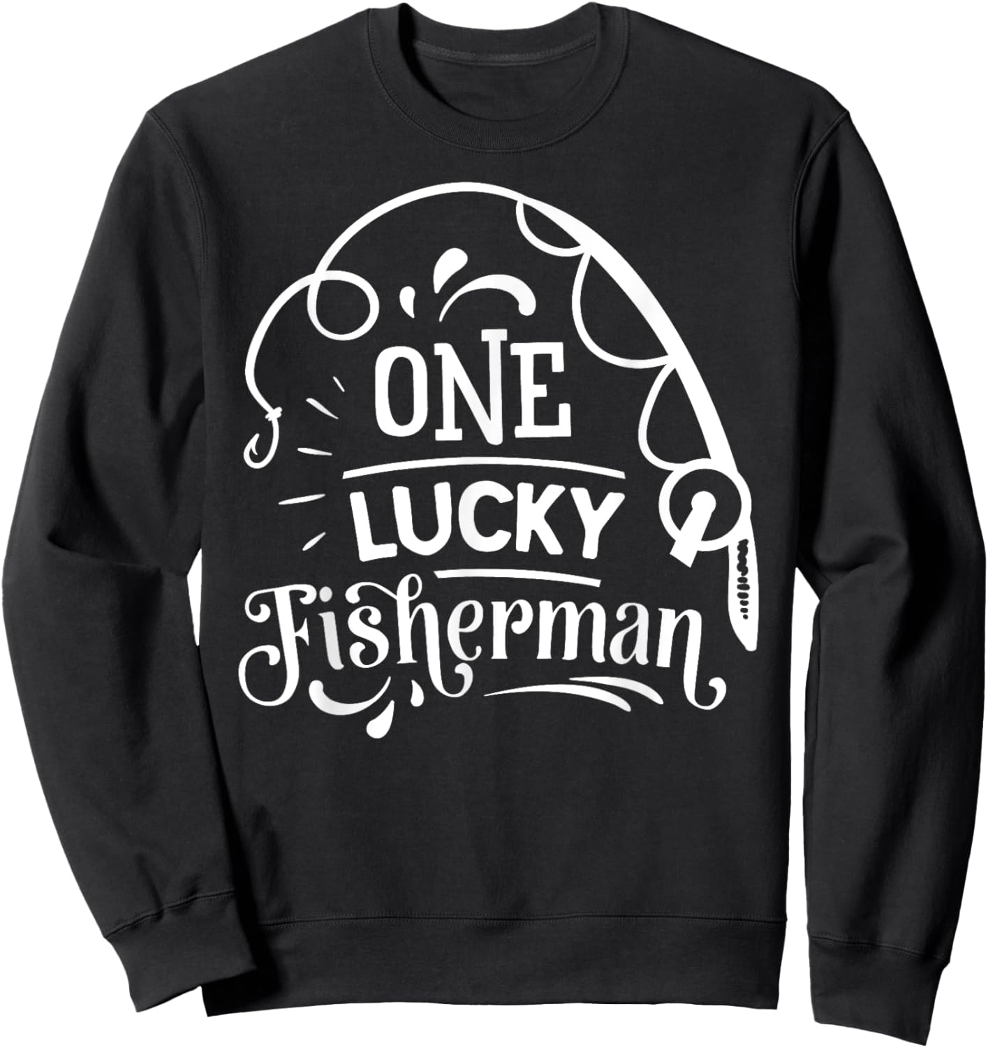 Matching Couples Fishing Him & Her - -Adults Black Short Sleeve - Fishing Couples - Small - Nature, Wedding Occasion Sweatshirt - Sweatshirt | Black