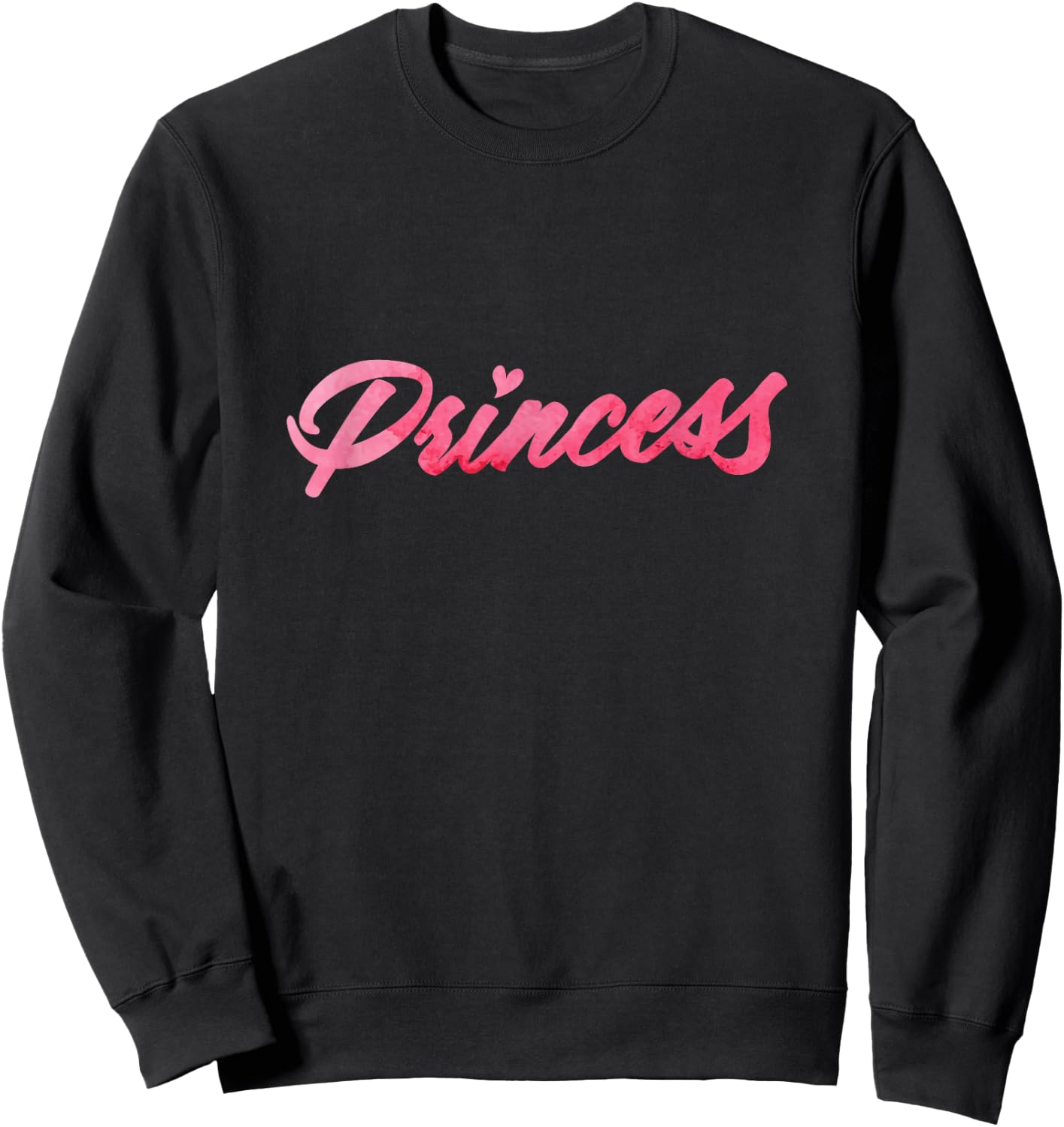 Princess Girl with Heart Sweatshirt - Sweatshirt | Black