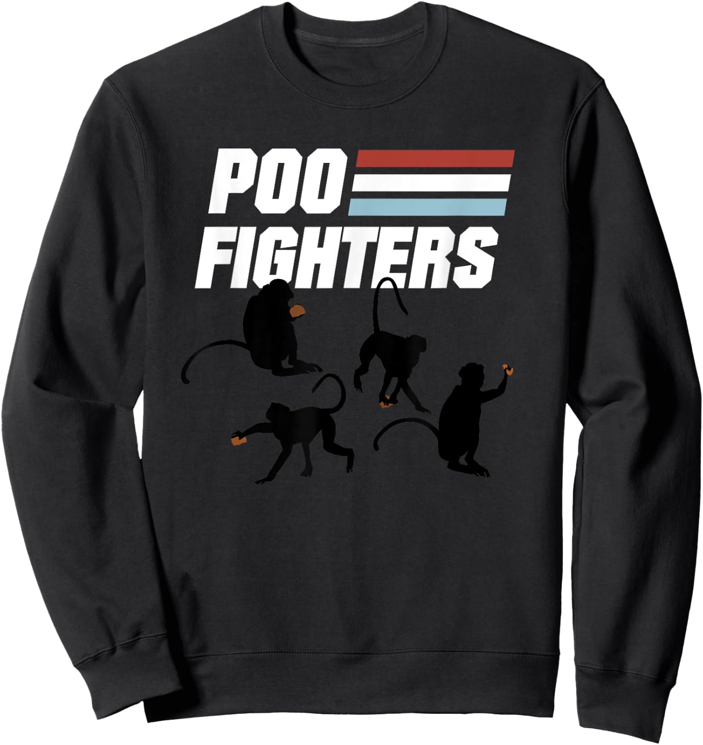 Poo Fighters - Funny Monkeys Throwing Poop Sweatshirt - Sweatshirt | Black