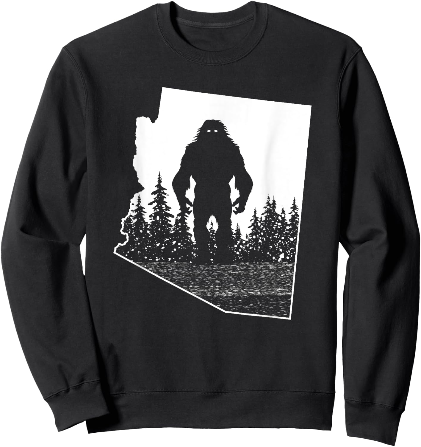 Arizona Bigfoot Nature State Pride Cool Sasquatch Silhouette Sweatshirt - Sweatshirt | Black