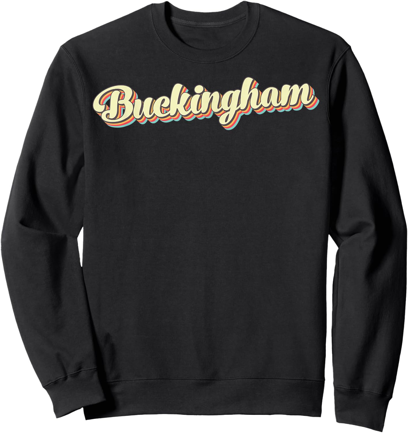 Buckingham Retro Art Baseball Font Vintage Sweatshirt - Sweatshirt | Black