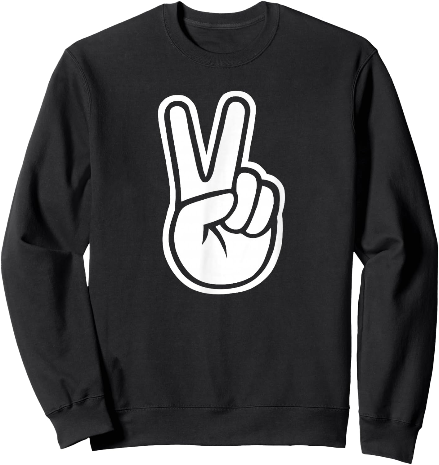 Finger Peace Hand Sign funny Victory hand finger sign Sweatshirt - Sweatshirt | Black