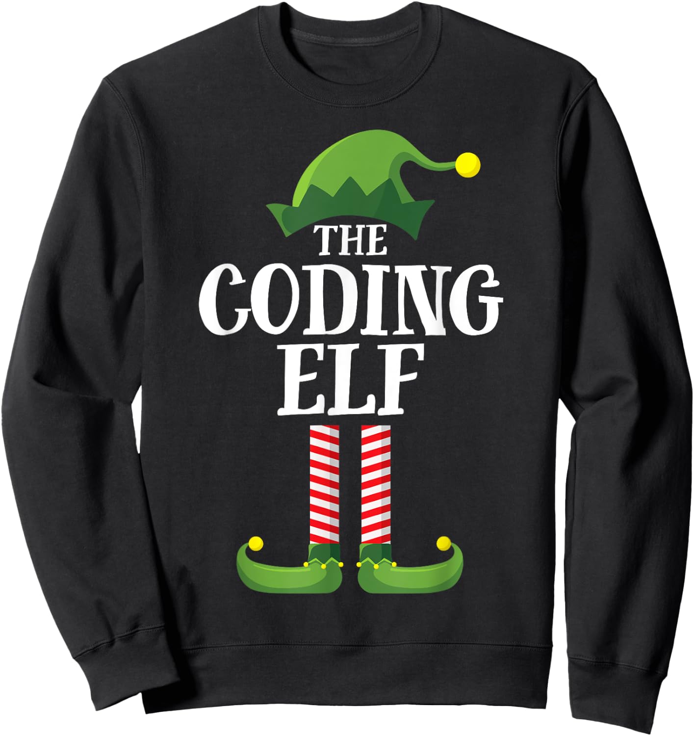 Coding Elf Matching Family Group Christmas Party Pyjamas Sweatshirt - Sweatshirt | Black