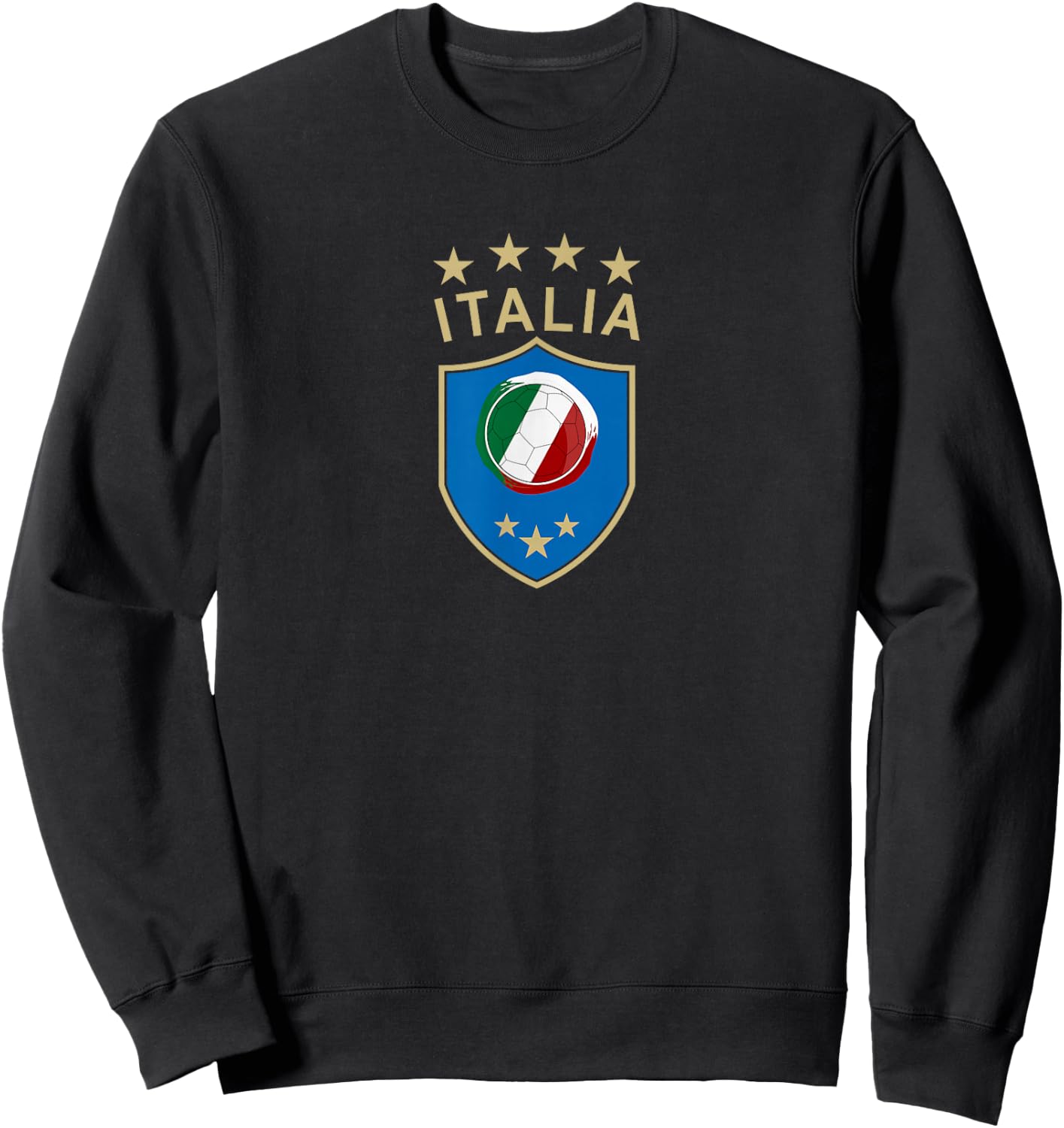 Italy Soccer - Italian Italia Flag Football Player Sweatshirt - Sweatshirt | Black