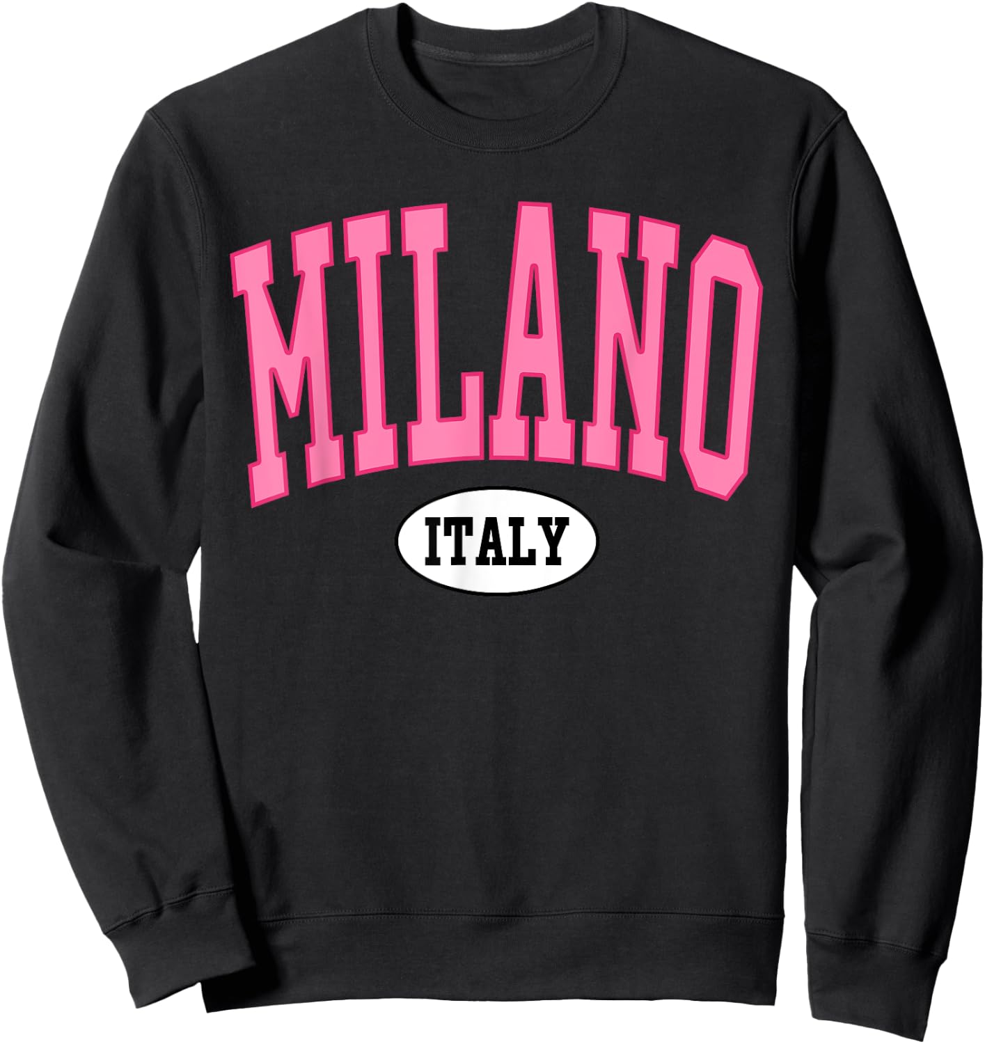 Milano Italy Retro Varsity Style Sweatshirt - Sweatshirt | Black