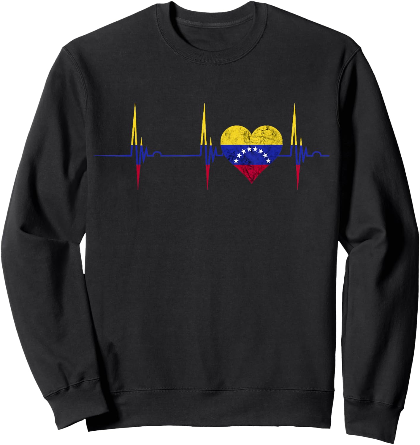 Venezuela Heart Venezuelan Heartbeat ECG Pulse Roots Sweatshirt - Sweatshirt | Black