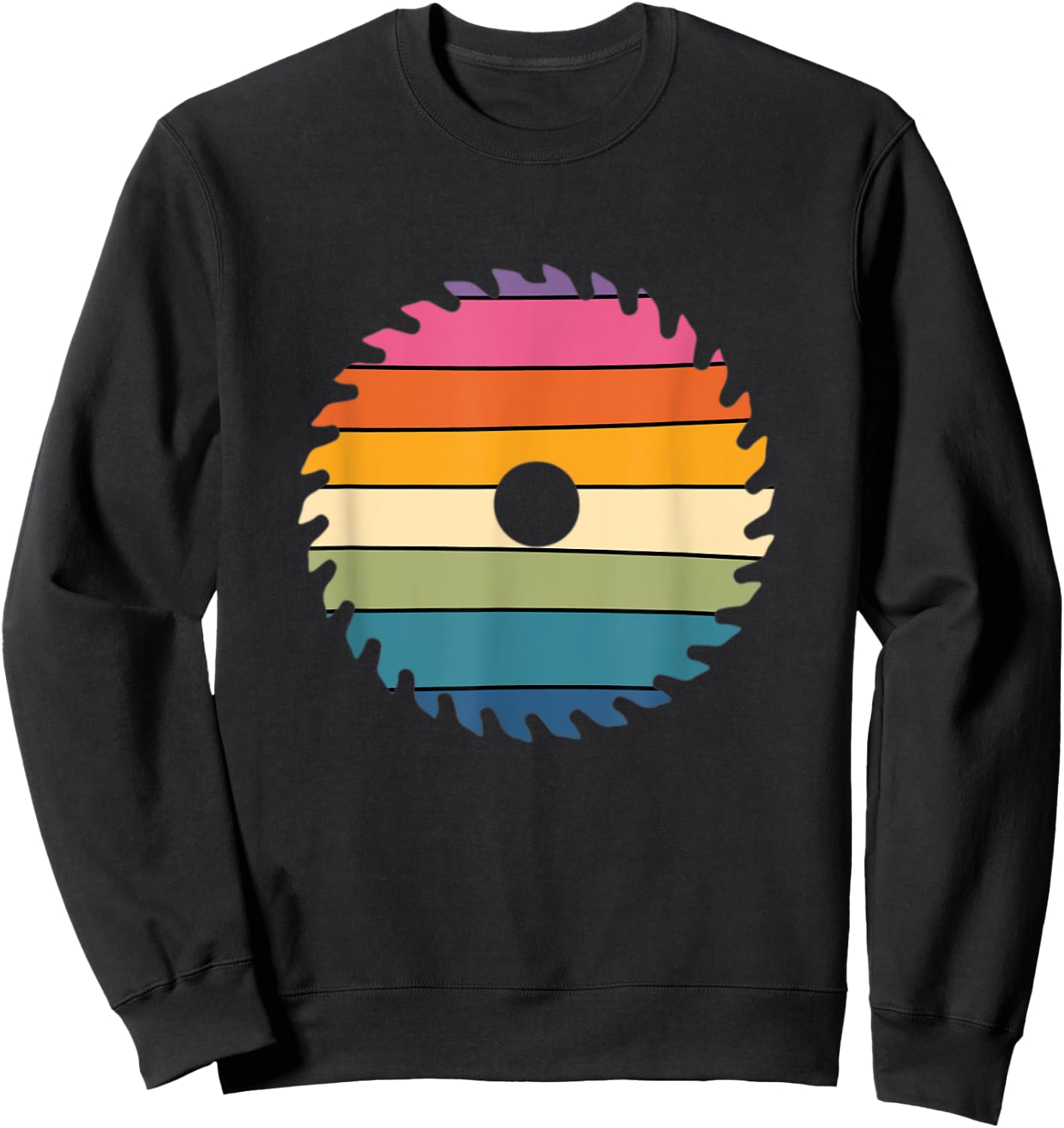 Rainbow Colorful Retro Saw Blade Carpenters Woodworker Pride Sweatshirt - Sweatshirt | Black