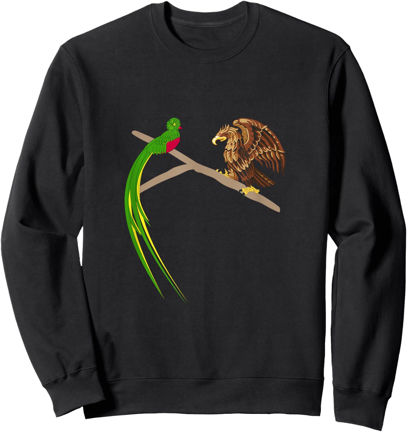 Guatemalan Quetzal and Mexican eagle bird Sweatshirt - Sweatshirt | Black