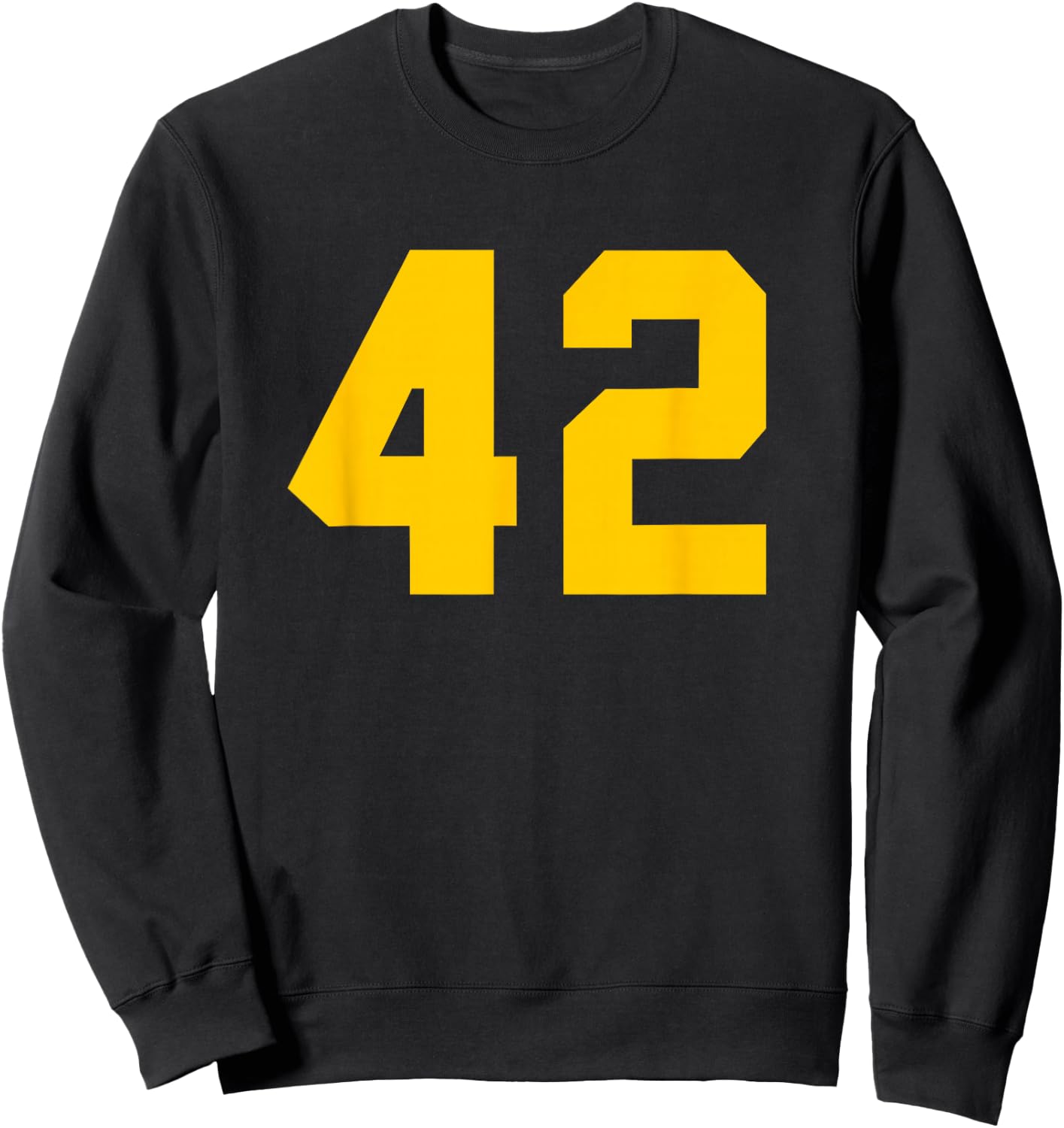 Yellow Sports Team Number #42 Sweatshirt - Sweatshirt | Black