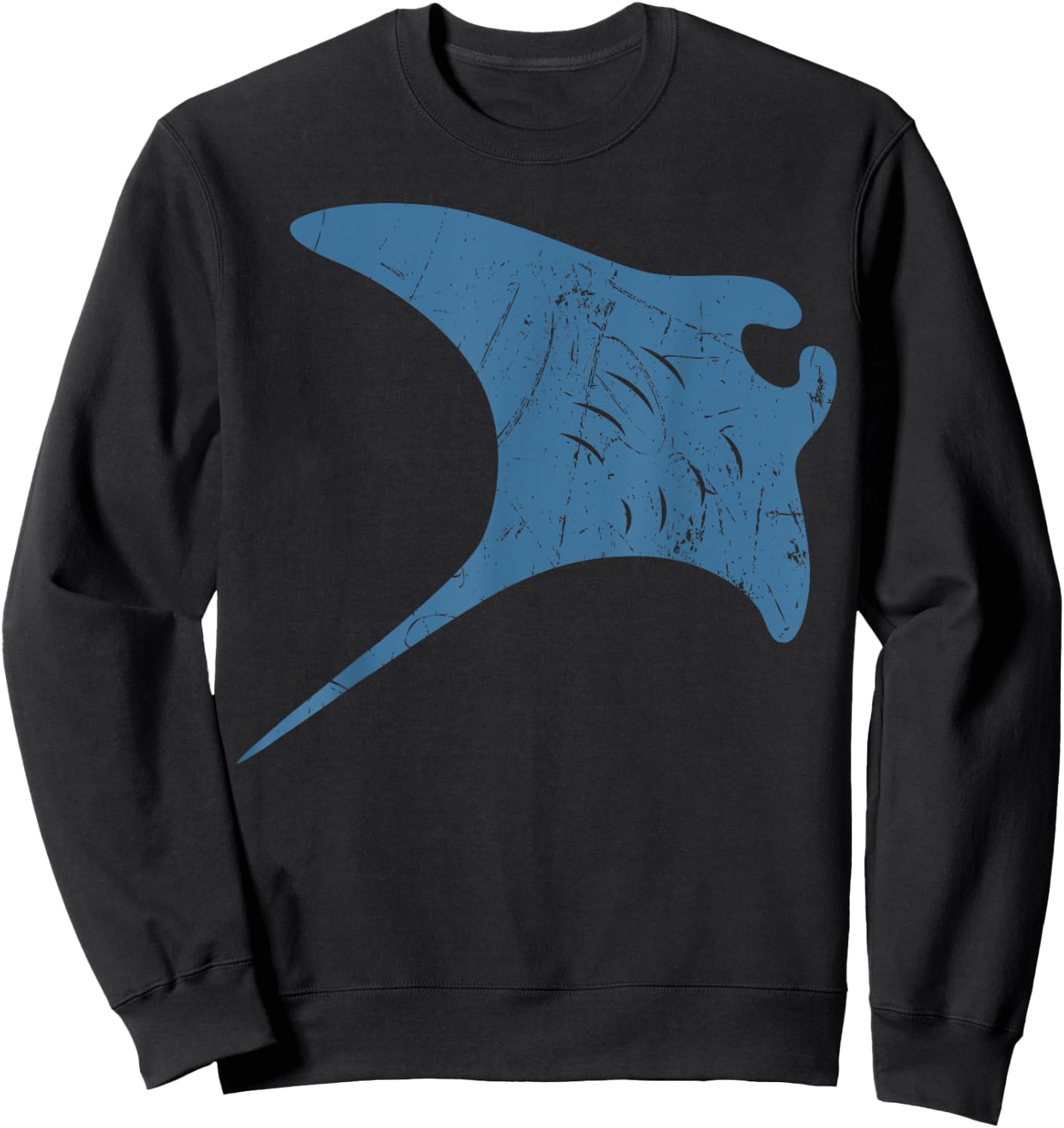 Manta Ray Vintage Stingray Fish Mantas Ocean Biologist Sweatshirt - Sweatshirt | Black