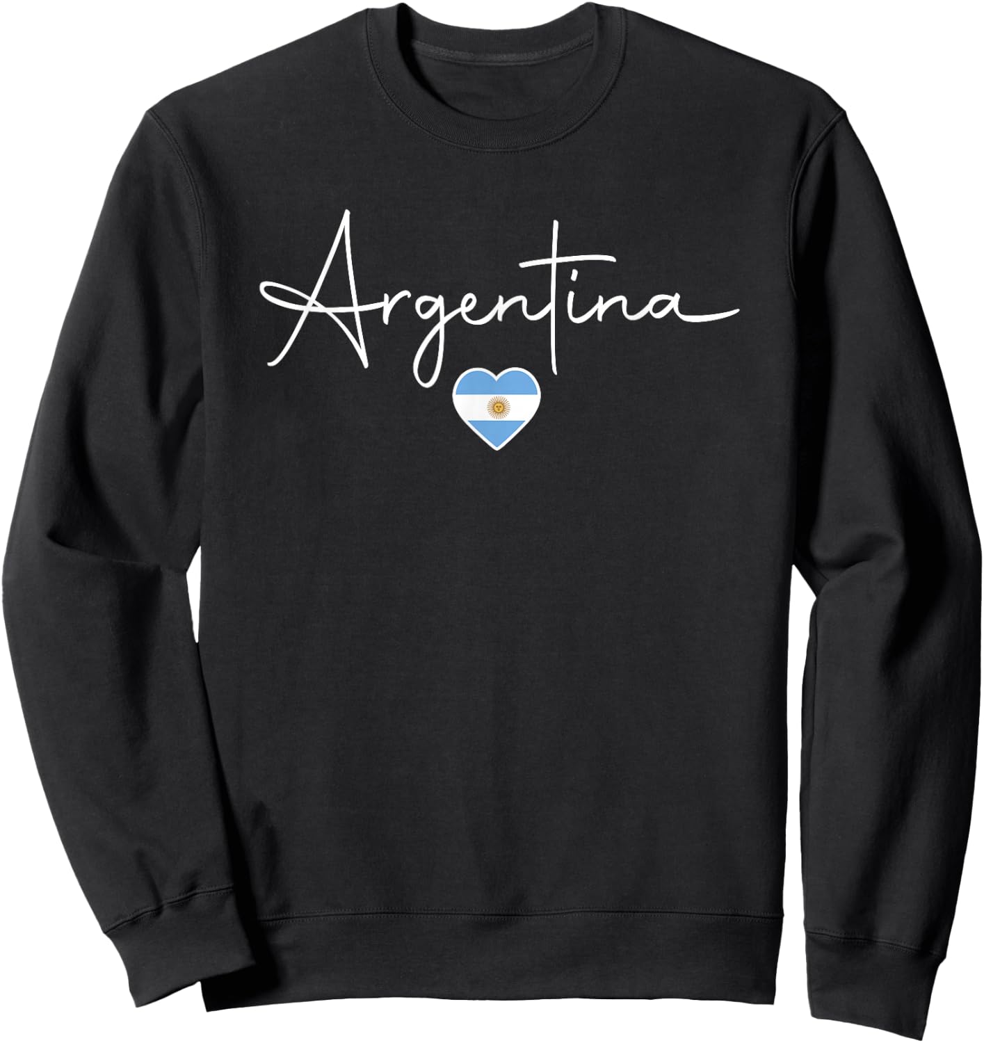 Argentina Flag Heart Argentinian Vintage Souvenir Sweatshirt - Sweatshirt | Black
