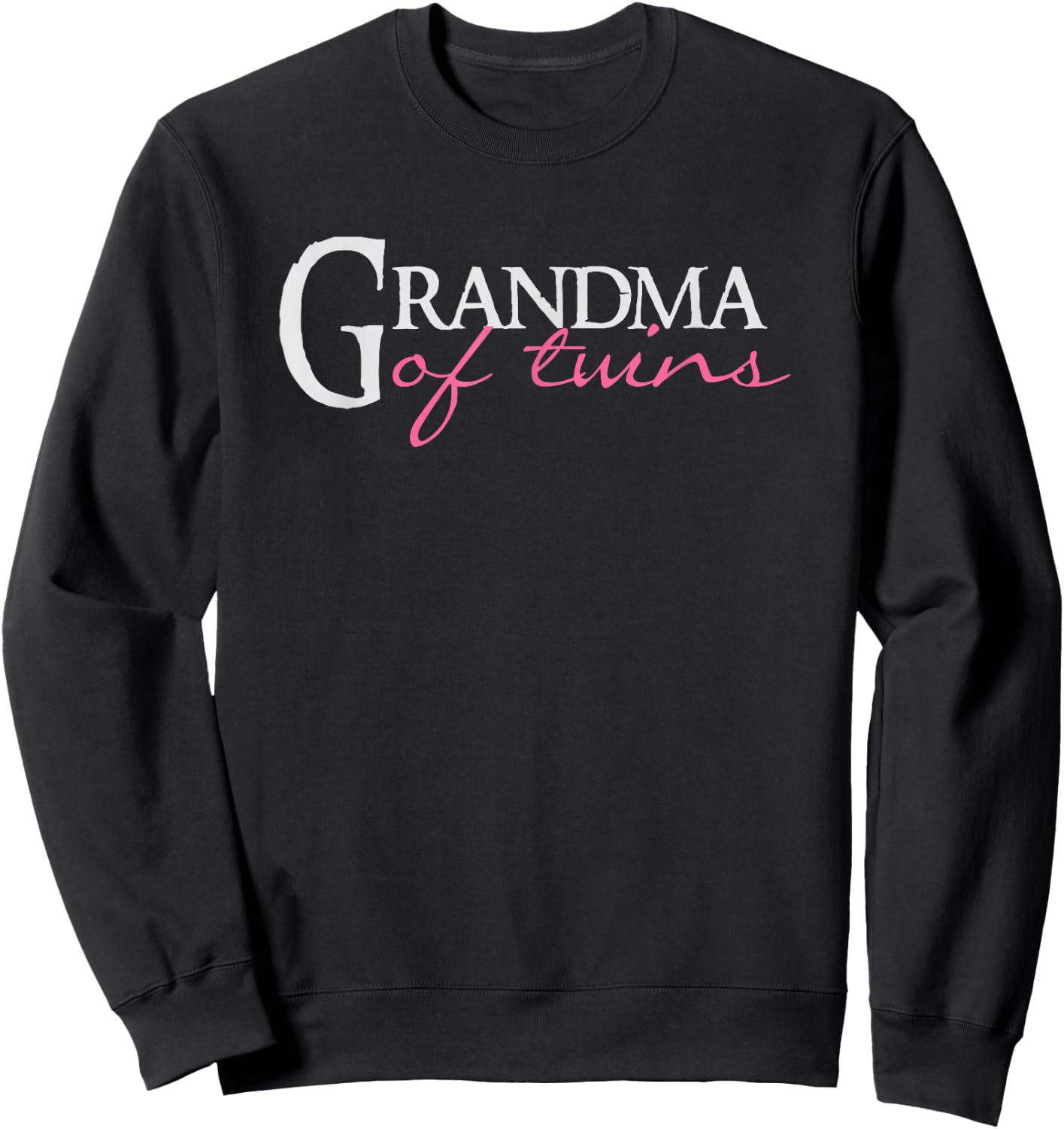 BullQuack Grandma of Twins - Proud Twin Grandparent Sweatshirt - Sweatshirt | Black