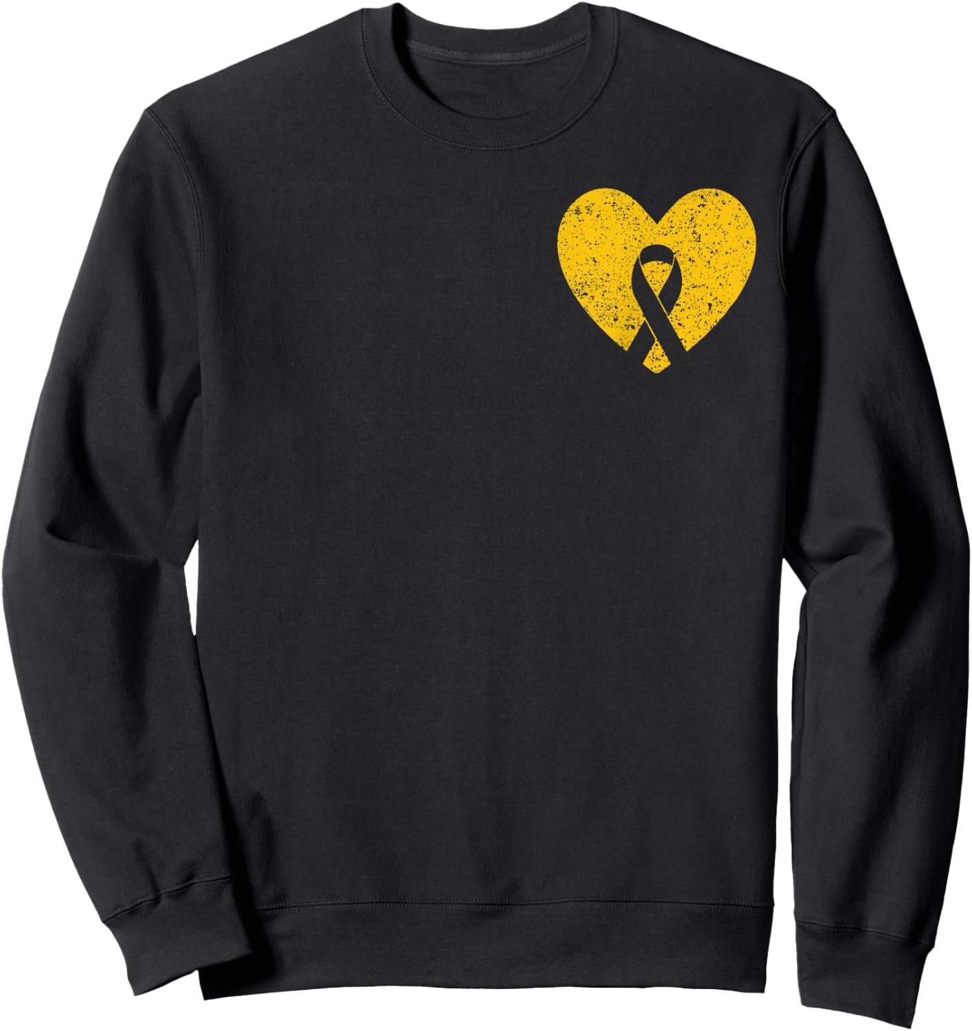 In September We Wear Gold Childhood Cancer Awareness Ribbon Sweatshirt - Sweatshirt | Black