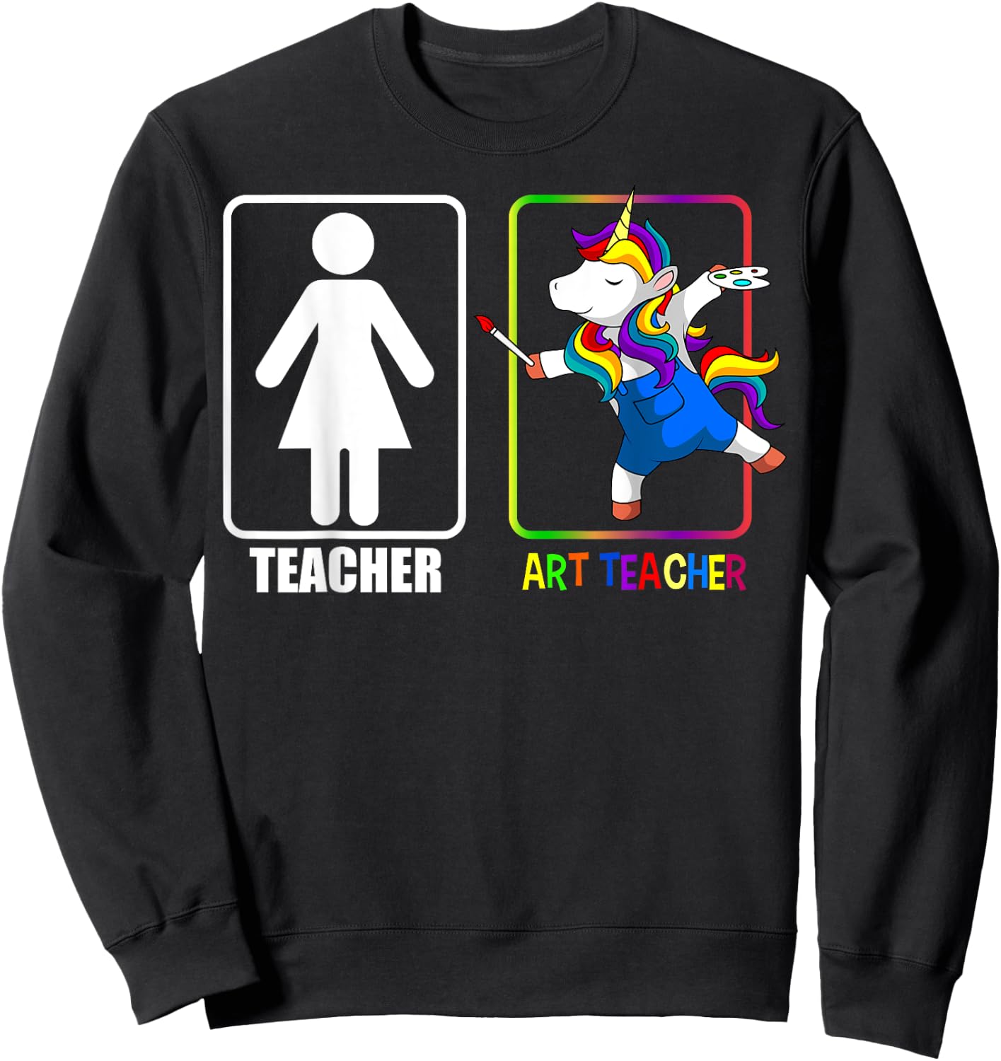 Art Teacher Unicorn Lover Visual Arts Painting Drawing Sweatshirt - Sweatshirt | Black