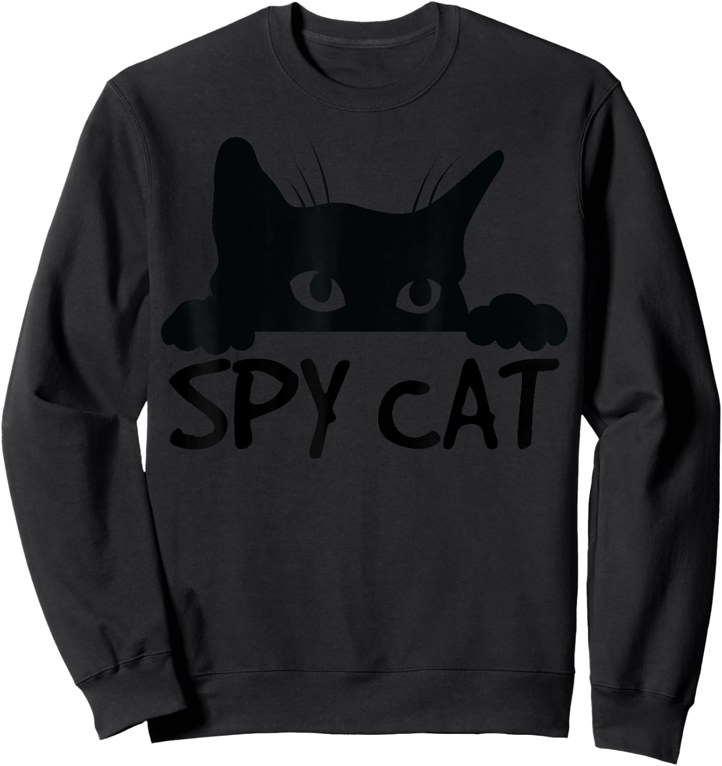 Spy Cat Cute Cat Lover Cat Mom Cat Lady Funny Cat Sweatshirt - Sweatshirt | Black