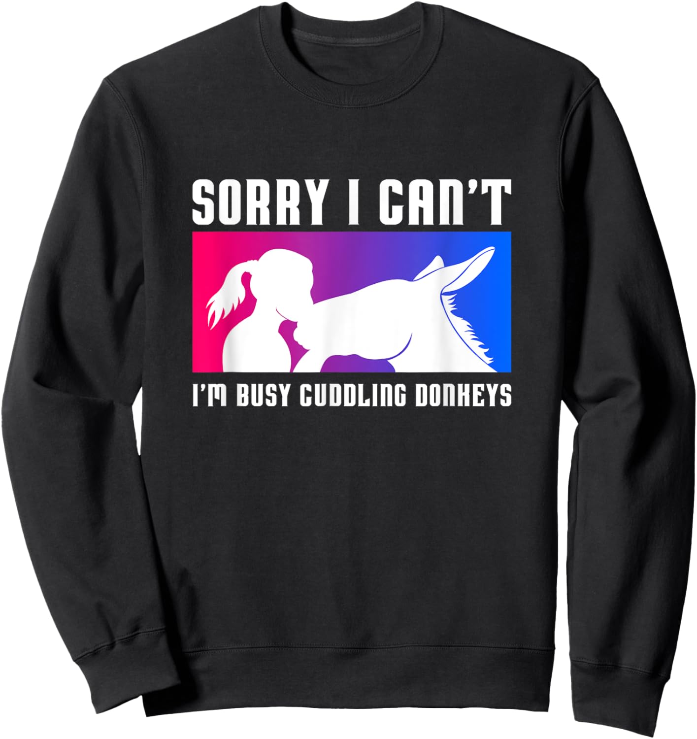 Cuddling Donkeys Ironic Baby Donkey Sweatshirt - Sweatshirt | Black