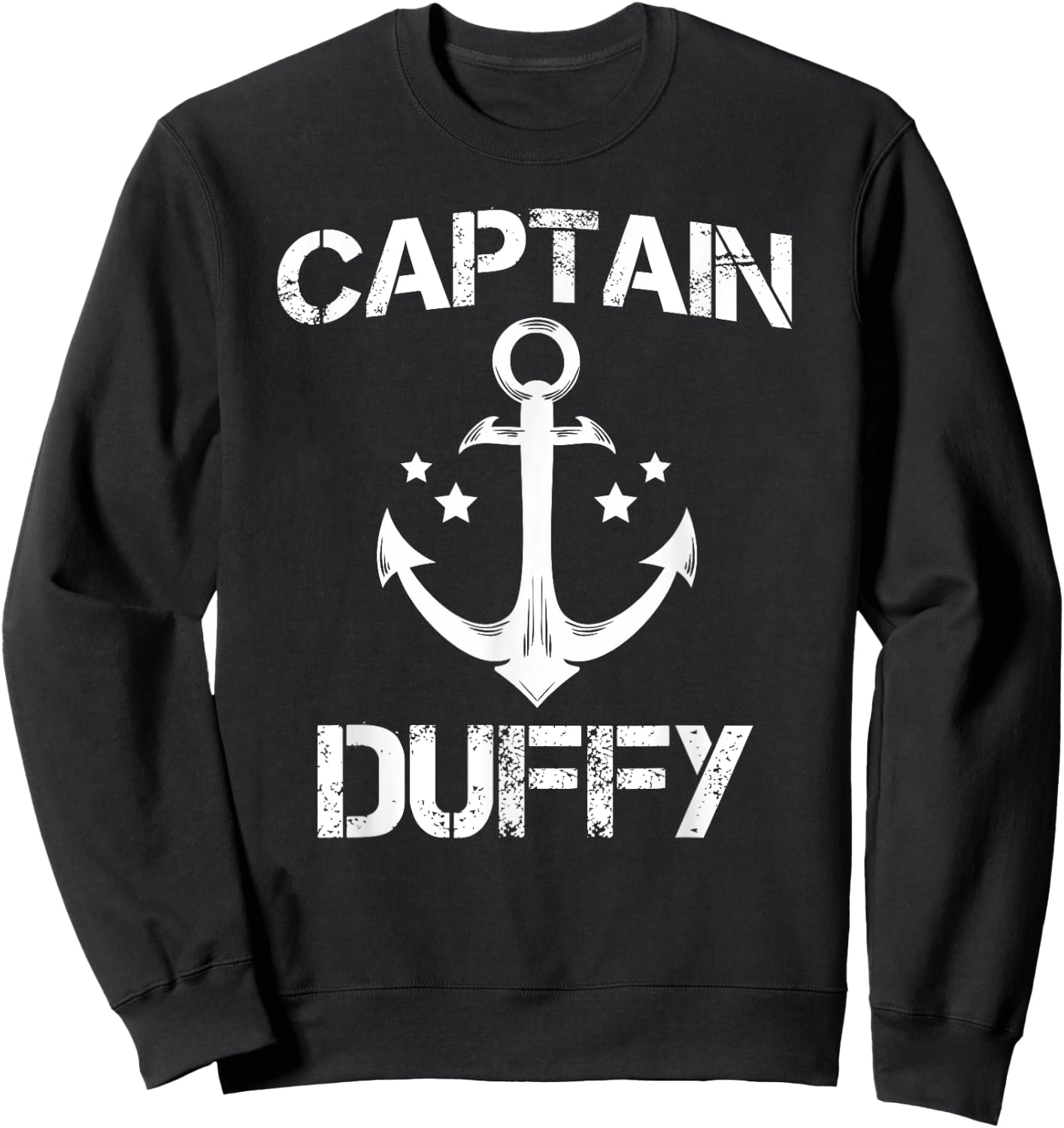 CAPTAIN DUFFY Funny Birthday Personalized Surname Clan Gift Sweatshirt - Sweatshirt | Black