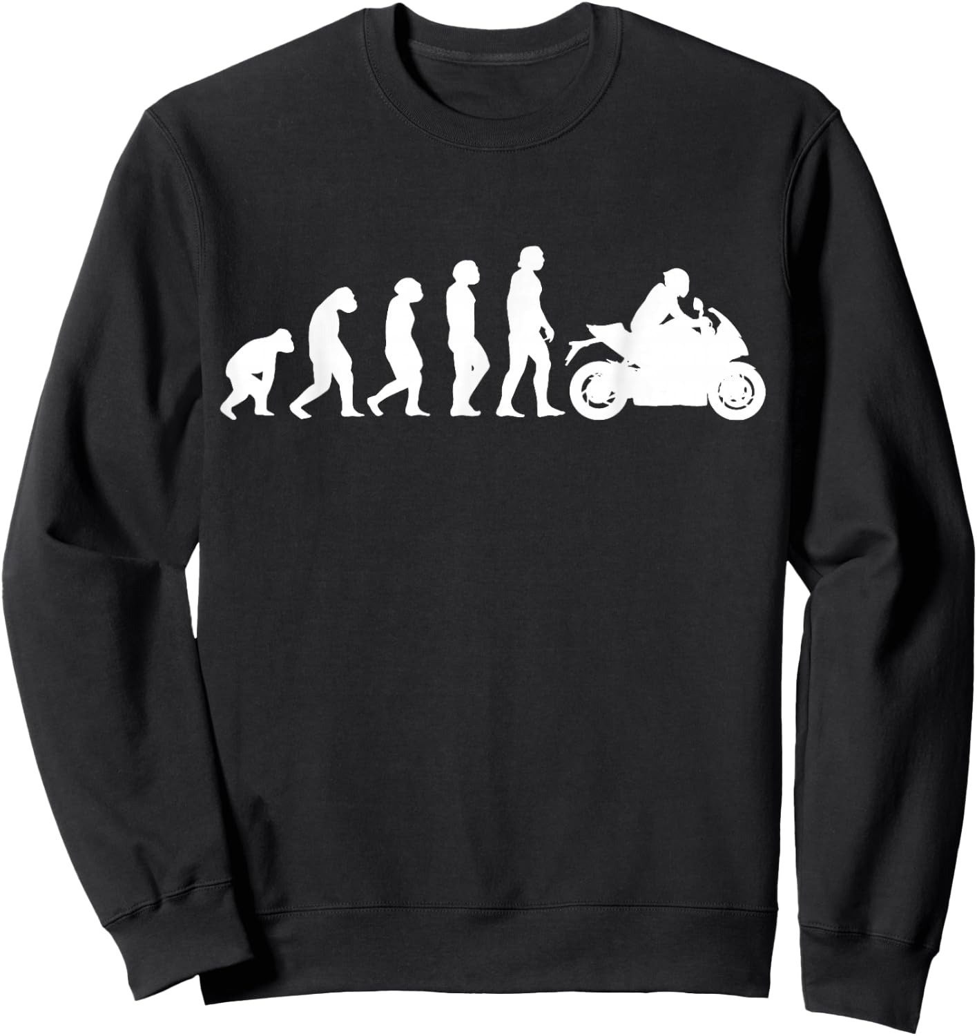 Motorcycle Evolution Funny Racing Sport Street Bike Biker Sweatshirt - Sweatshirt | Black