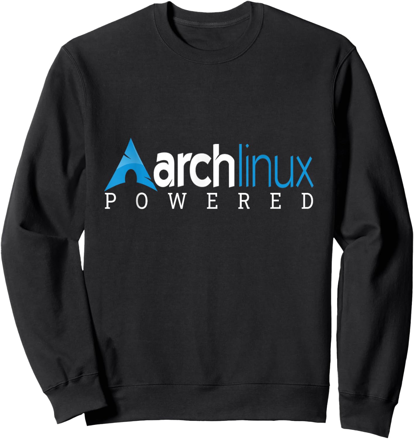 Powered by Arch Linux tagline and Logo Open Source Os Sweatshirt - Sweatshirt | Black