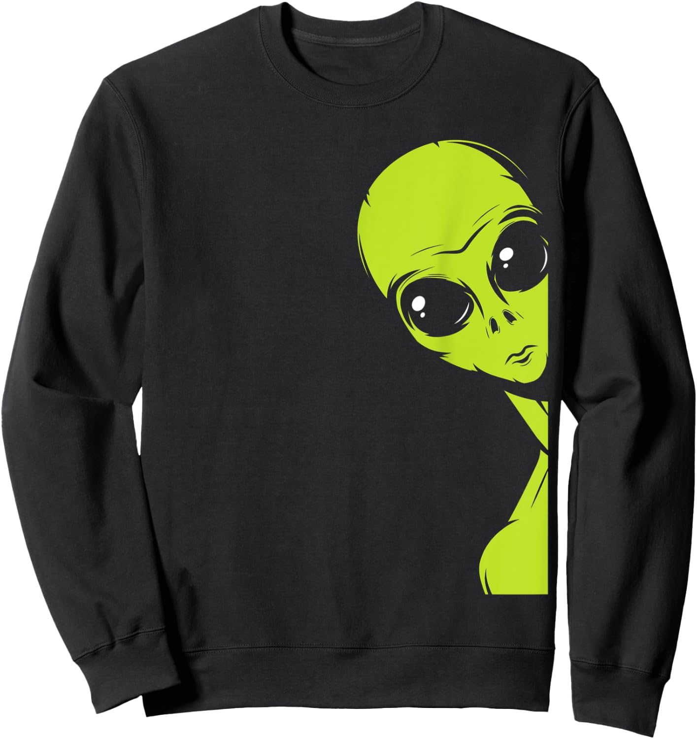 Funny Alien Peeking Alien Believer Sweatshirt - Sweatshirt | Black