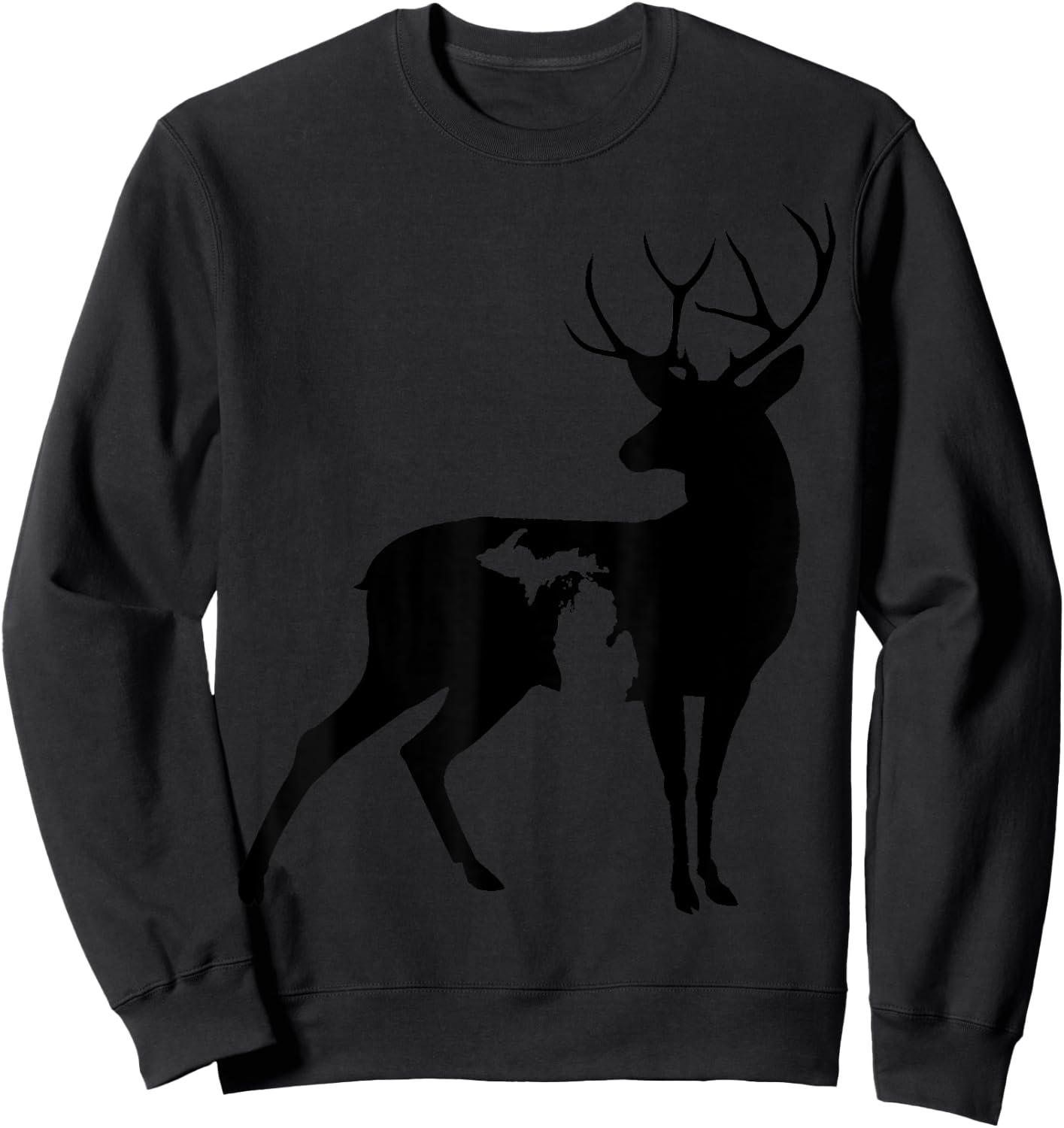 Michigan Deer Hunter Great Lakes Pure Michigan Outdoors Sweatshirt - Sweatshirt | Black