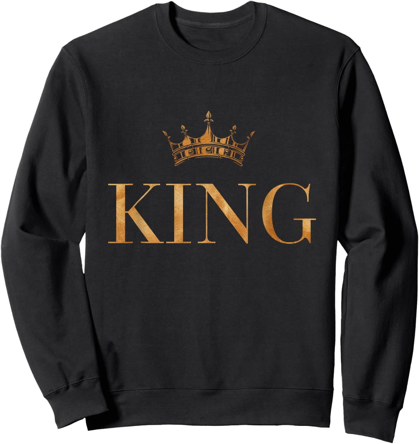 King Gold Crown Minimalist Halloween Costume Matching Sweatshirt - Sweatshirt | Black