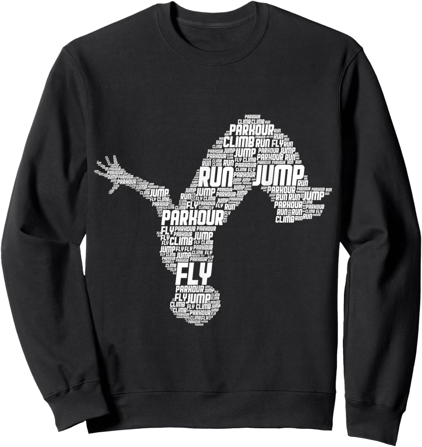 Parkour Freerunner Freerunning Traceur Men Kids Boys Sweatshirt - Sweatshirt | Black