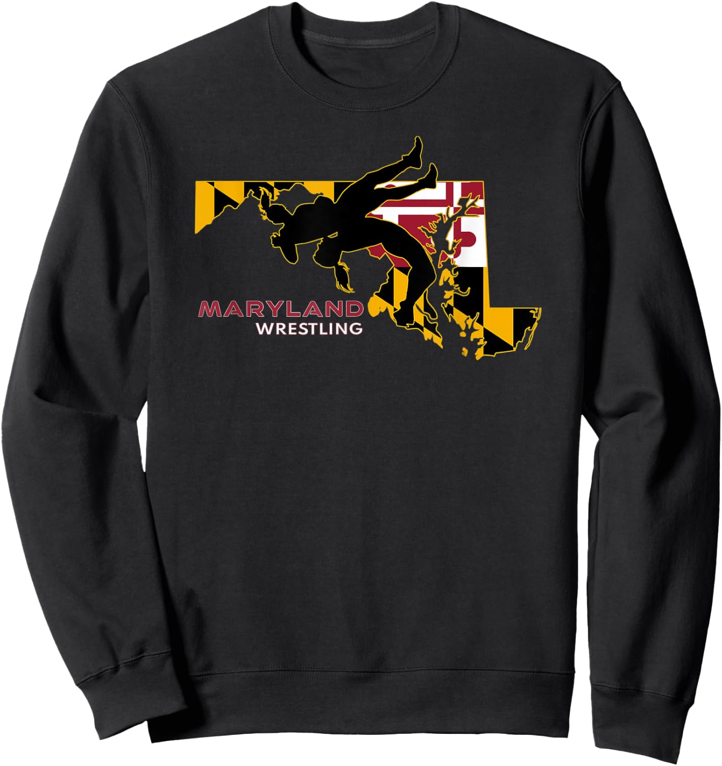 Maryland High School Girls Wrestling Marylander State Flag Sweatshirt - Sweatshirt | Black