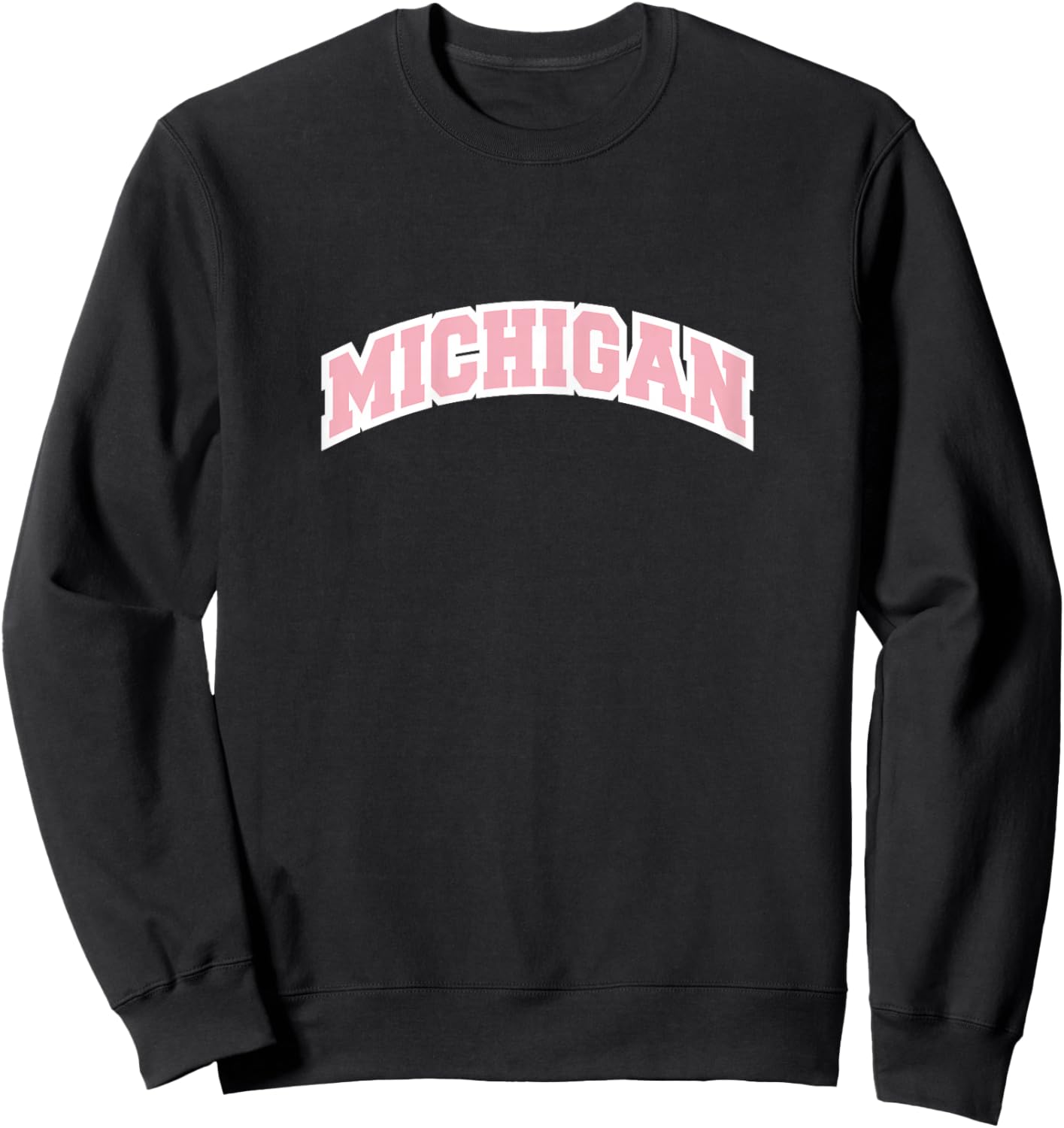 Michigan Varsity College Style Pink Sweatshirt - Sweatshirt | Black