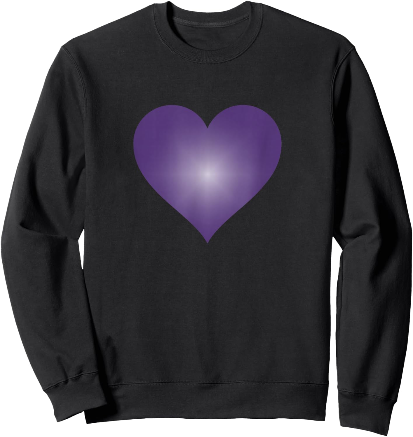 I Love You Purple Heart Valentine's Day Emoticon T Shirt Sweatshirt - Sweatshirt | Black