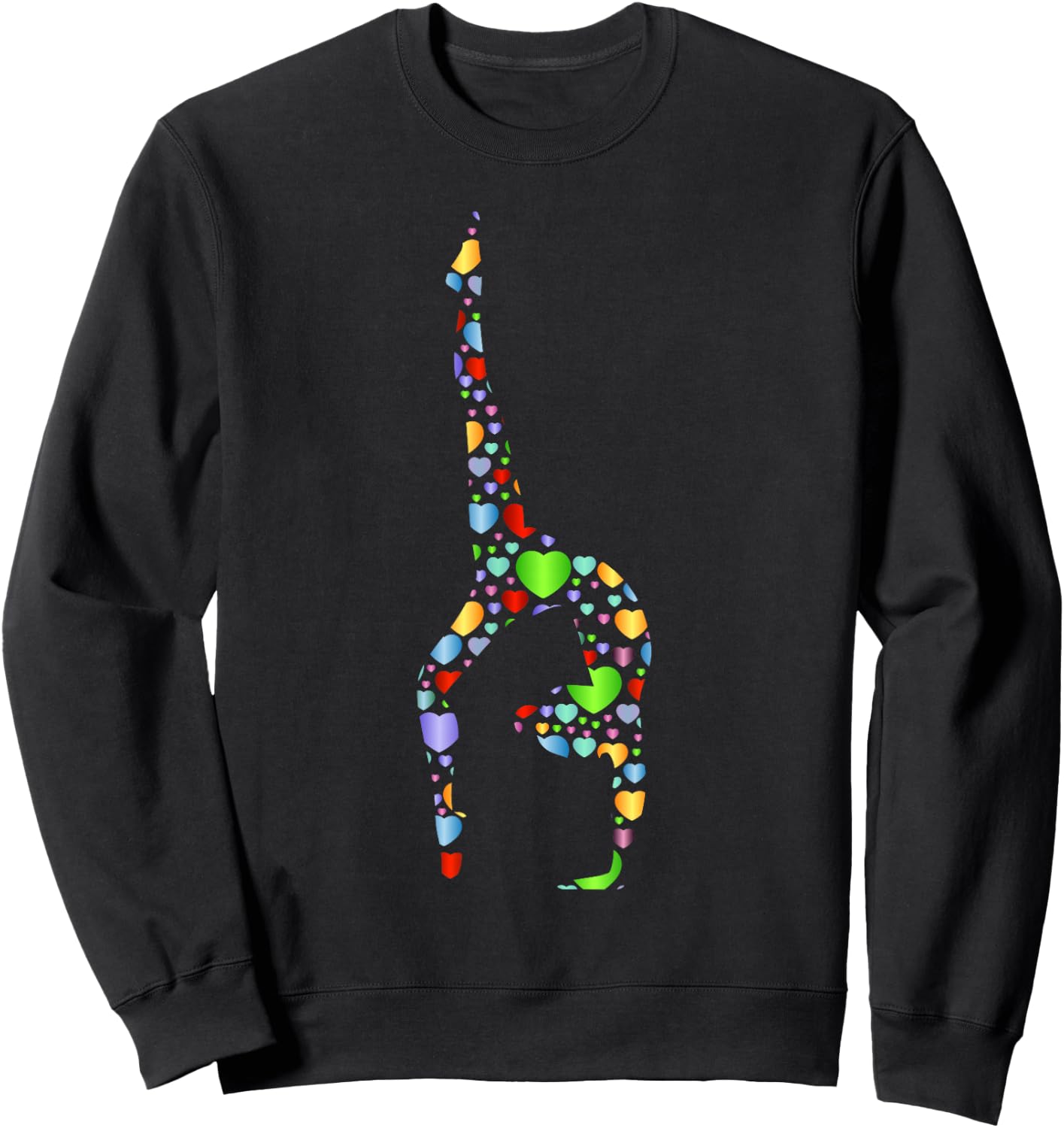 Gymnastics Gift Hearts Gymnast Gifts Sweatshirt - Sweatshirt | Black