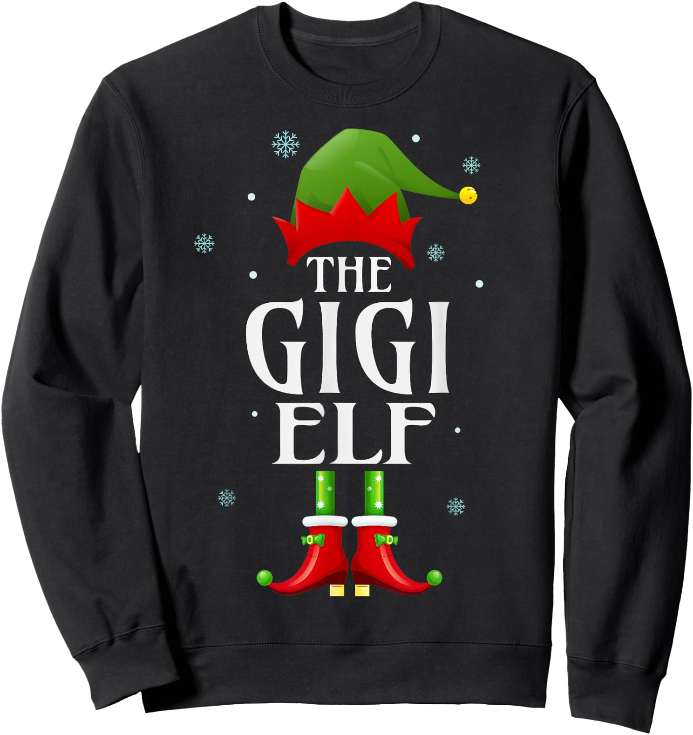 Gigi Elf Xmas Matching Family Group Christmas Party Pajama Sweatshirt - Sweatshirt | Black