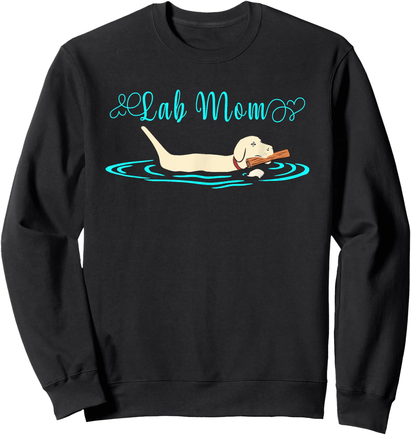 Lab Mom Yellow Labrador Retriever - Lab Dog Lover Men Women Girls Kids Sweatshirt - Sweatshirt | Black