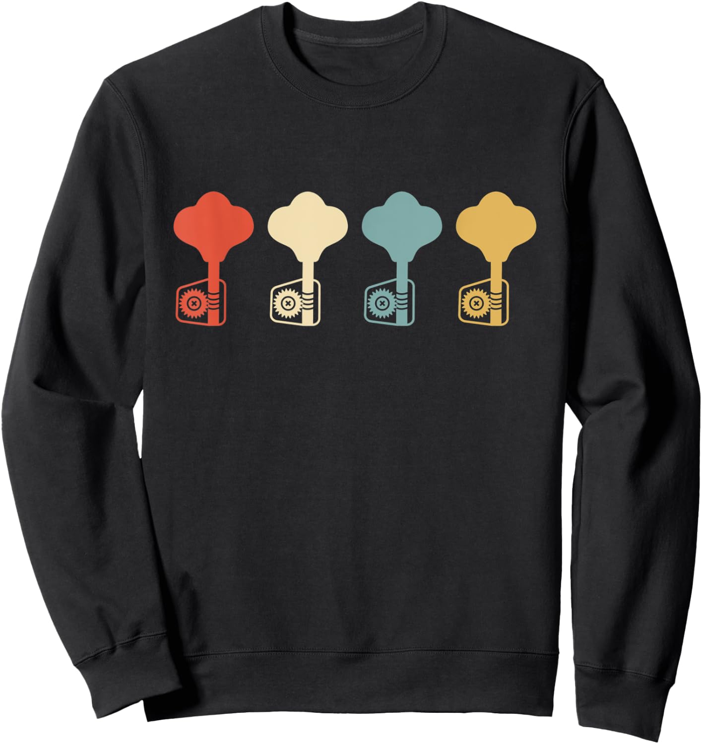 Vintage Bass Guitar Player Bassist Retro Gift Sweatshirt - Sweatshirt | Black