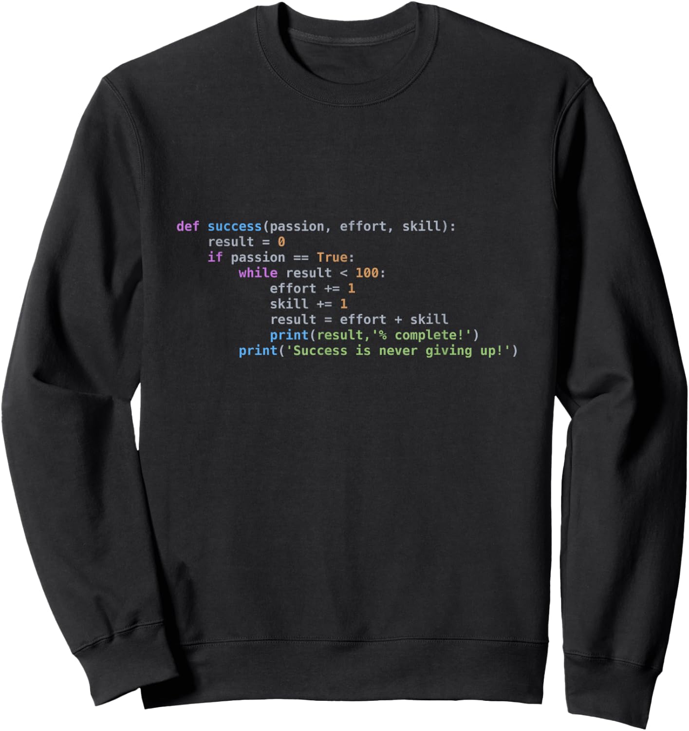 Python Code : Programing Success Syntax Sweatshirt - Sweatshirt | Black