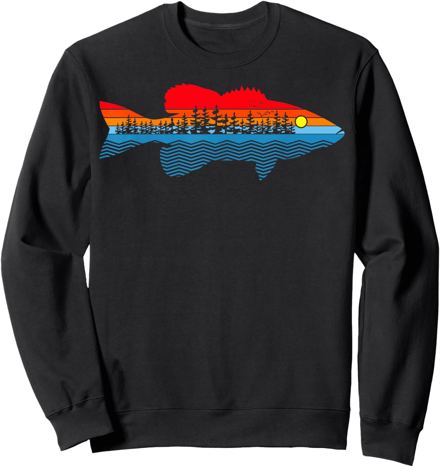 Vintage Nature Outdoor Fishing - Fisher Smallmouth Bass Sweatshirt - Sweatshirt | Black