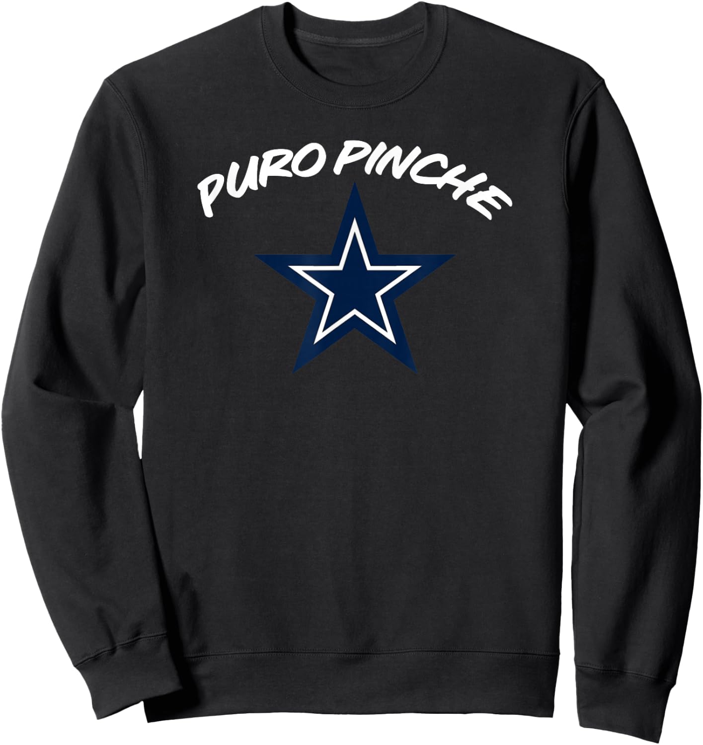 Simple “PURO PINCHE Cowboys” Graphic Sweatshirt - Sweatshirt | Black