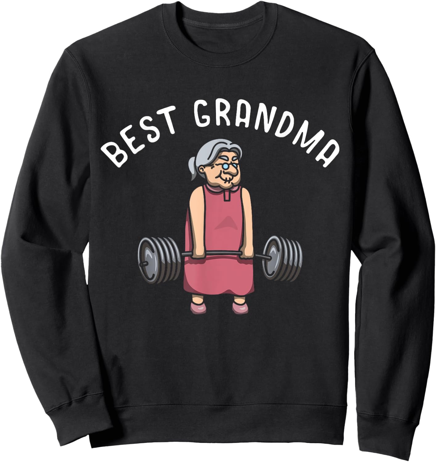 Best Grandma Weightlifter Bodybuilder Grandmother Workout Sweatshirt - Sweatshirt | Black