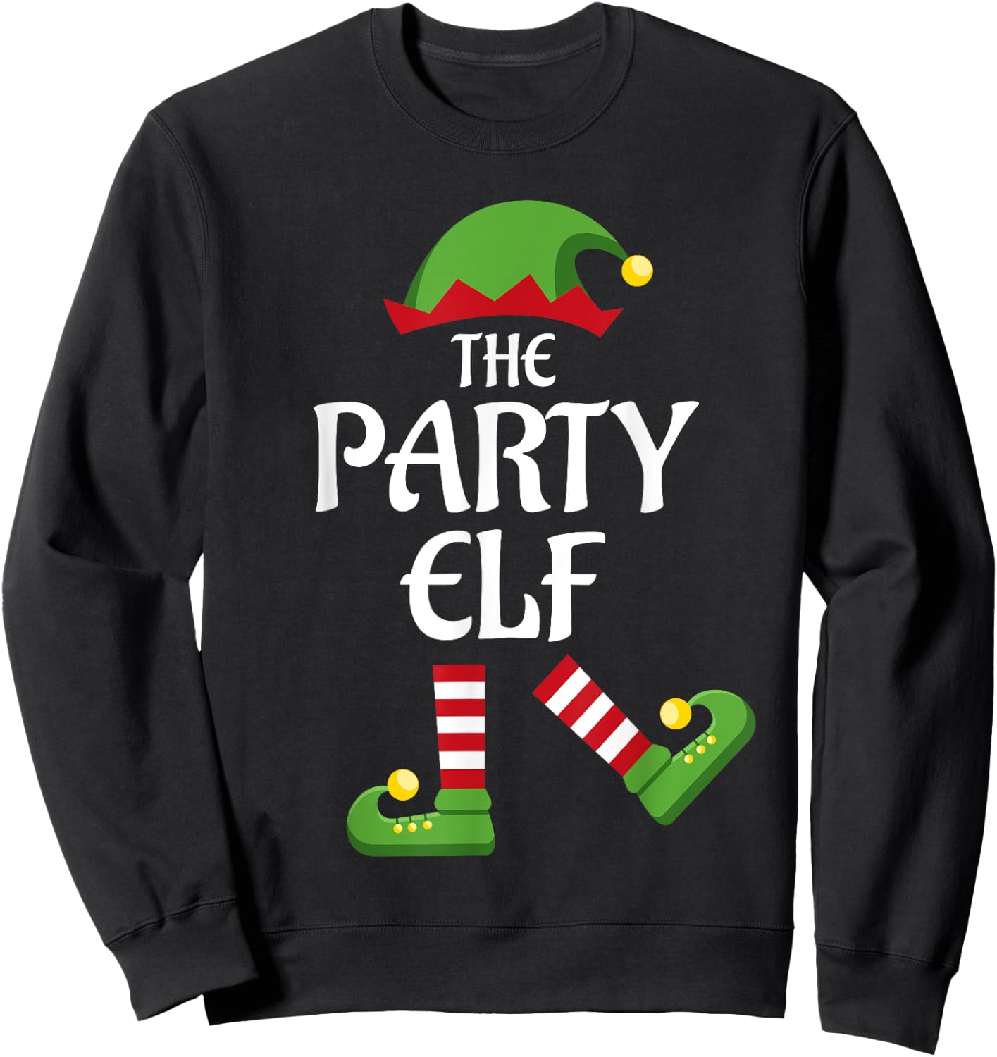 Party Elf Family Matching Group Christmas Dancing Sweatshirt - Sweatshirt | Black