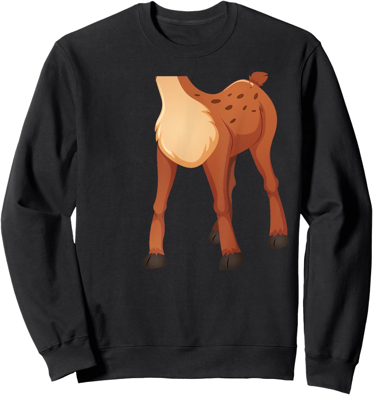 Headless Deer Lazy DIY Halloween Costume Funny Animal Body Sweatshirt - Sweatshirt | Black